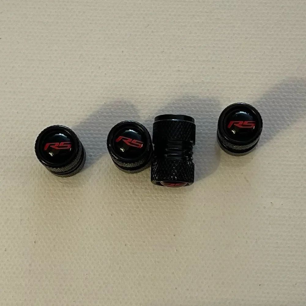 RS Rally Sport Valve Stem Caps in Black Set of 4 NWT